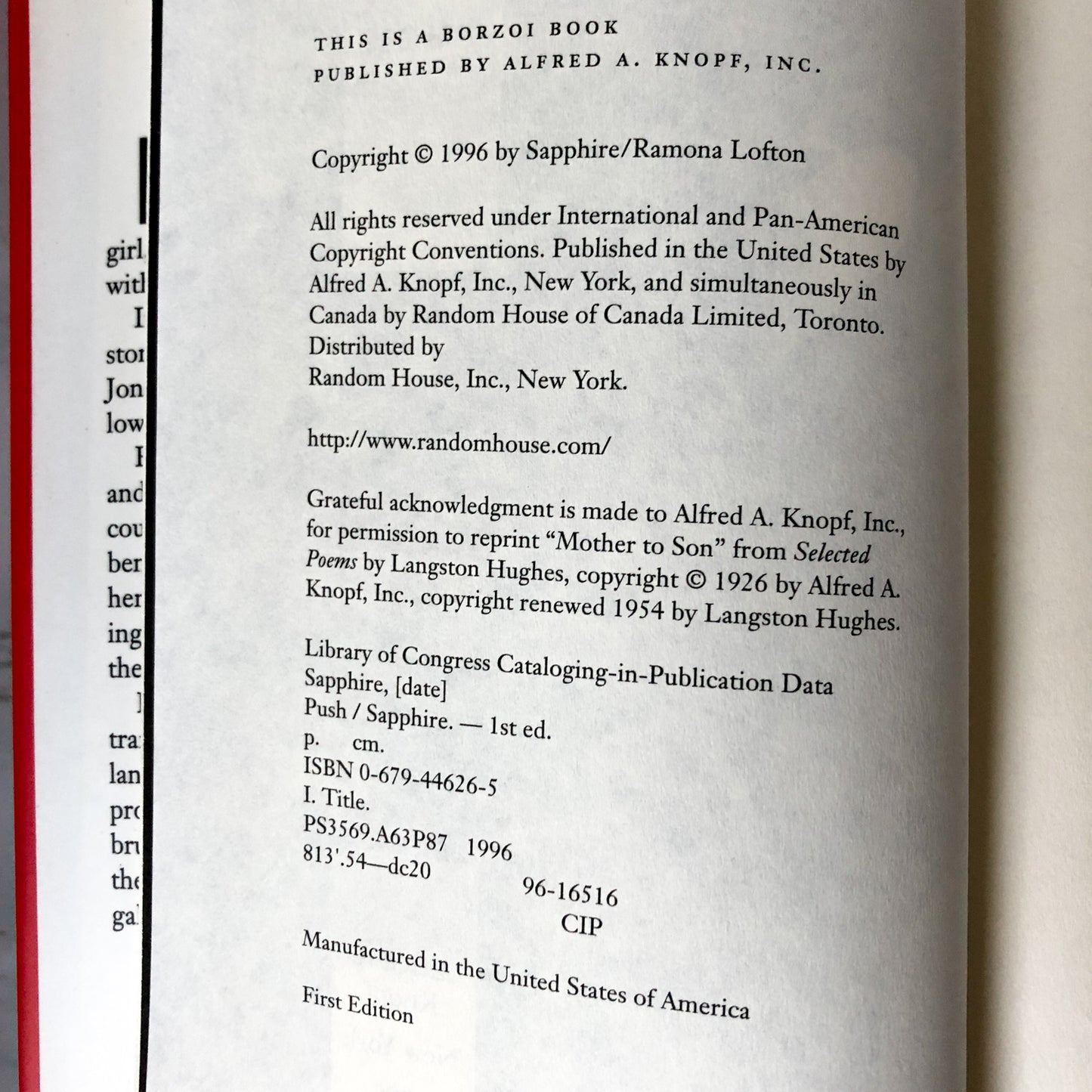 Push by Sapphire [FIRST EDITION / FIRST PRINTING] - Bookshop Apocalypse