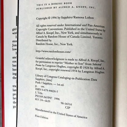 Push by Sapphire [FIRST EDITION / FIRST PRINTING] - Bookshop Apocalypse