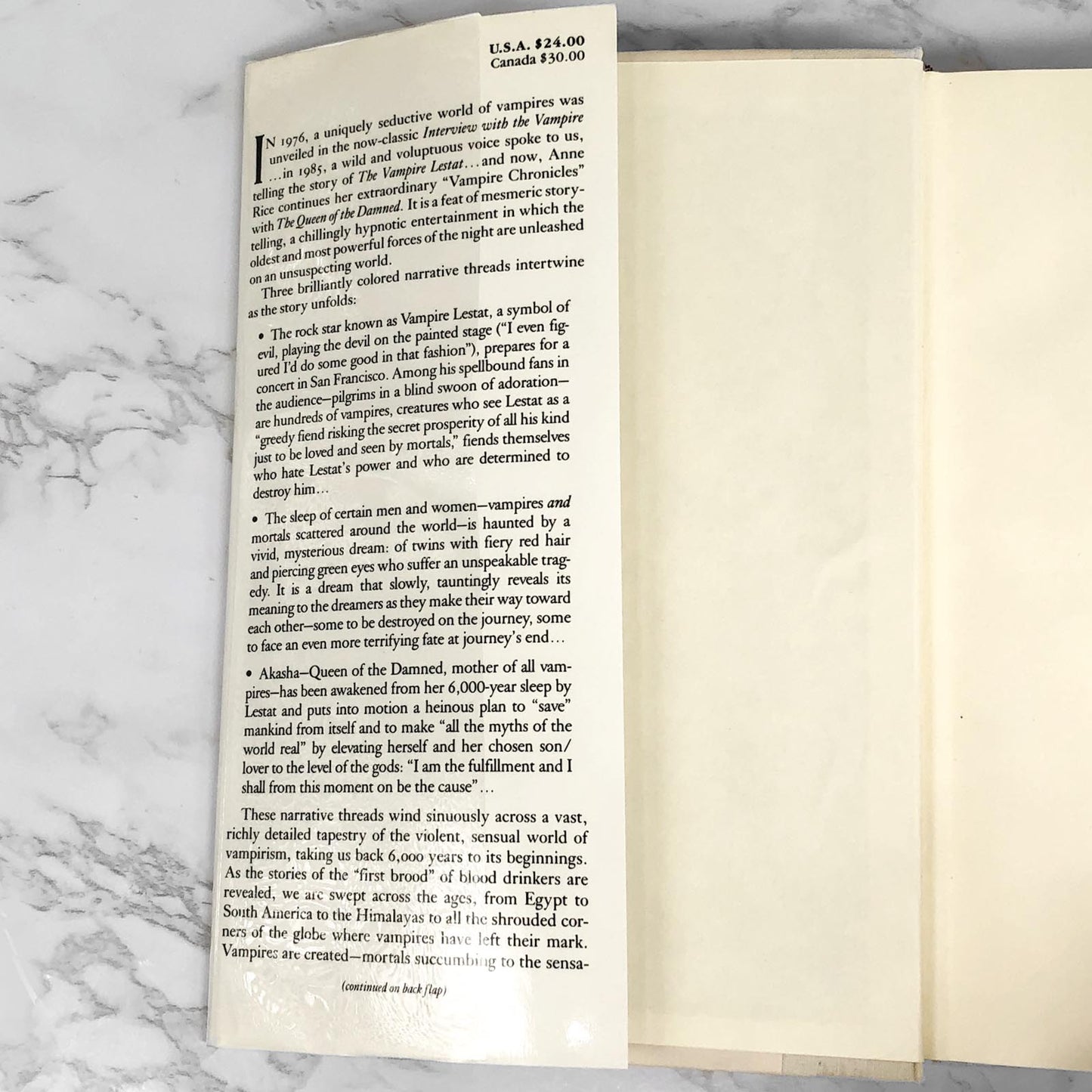 The Queen of the Damned by Anne Rice [FIRST EDITION] 6th Print  ❧ 1992