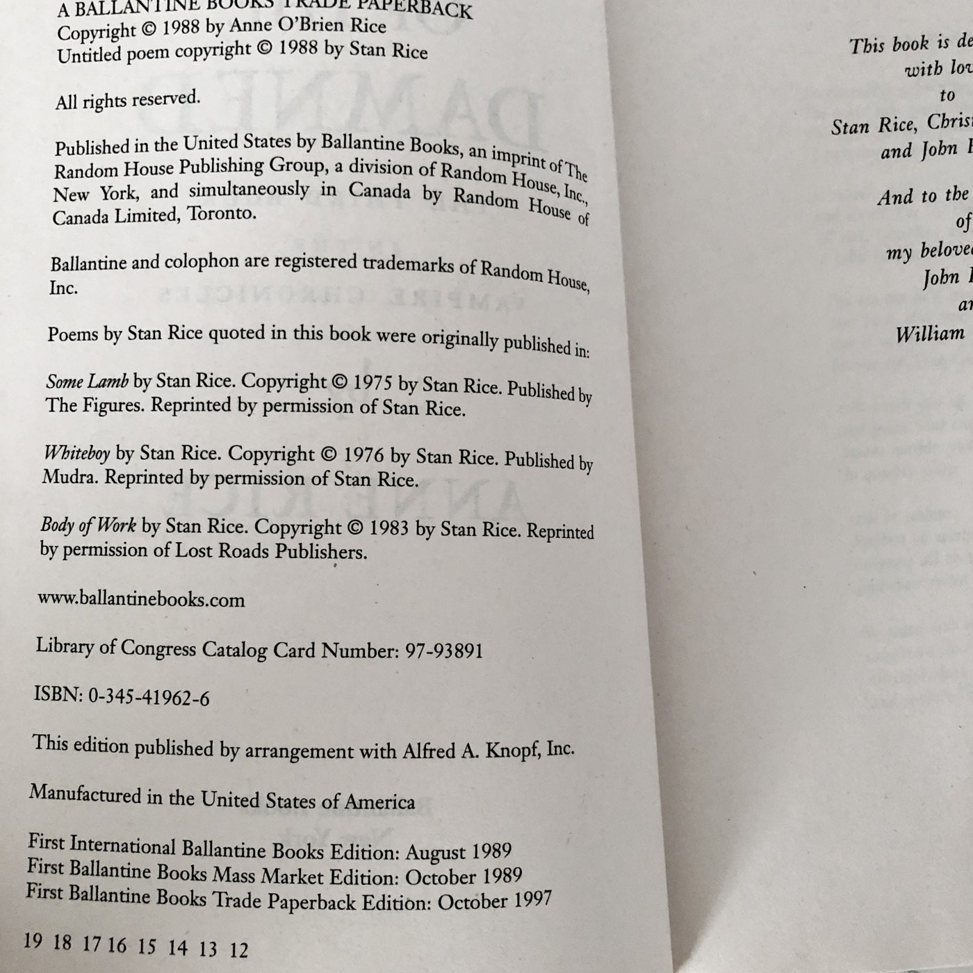 Queen of the Damned by Anne Rice [TRADE PAPERBACK / 1997]