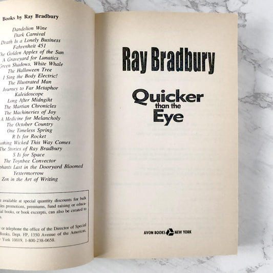 Quicker than the Eye by Ray Bradbury [FIRST PAPERBACK PRINTING]