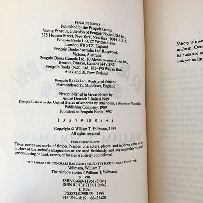 The Rainbow Stories by William T. Vollman [TRADE PAPERBACK] 1992 • Penguin