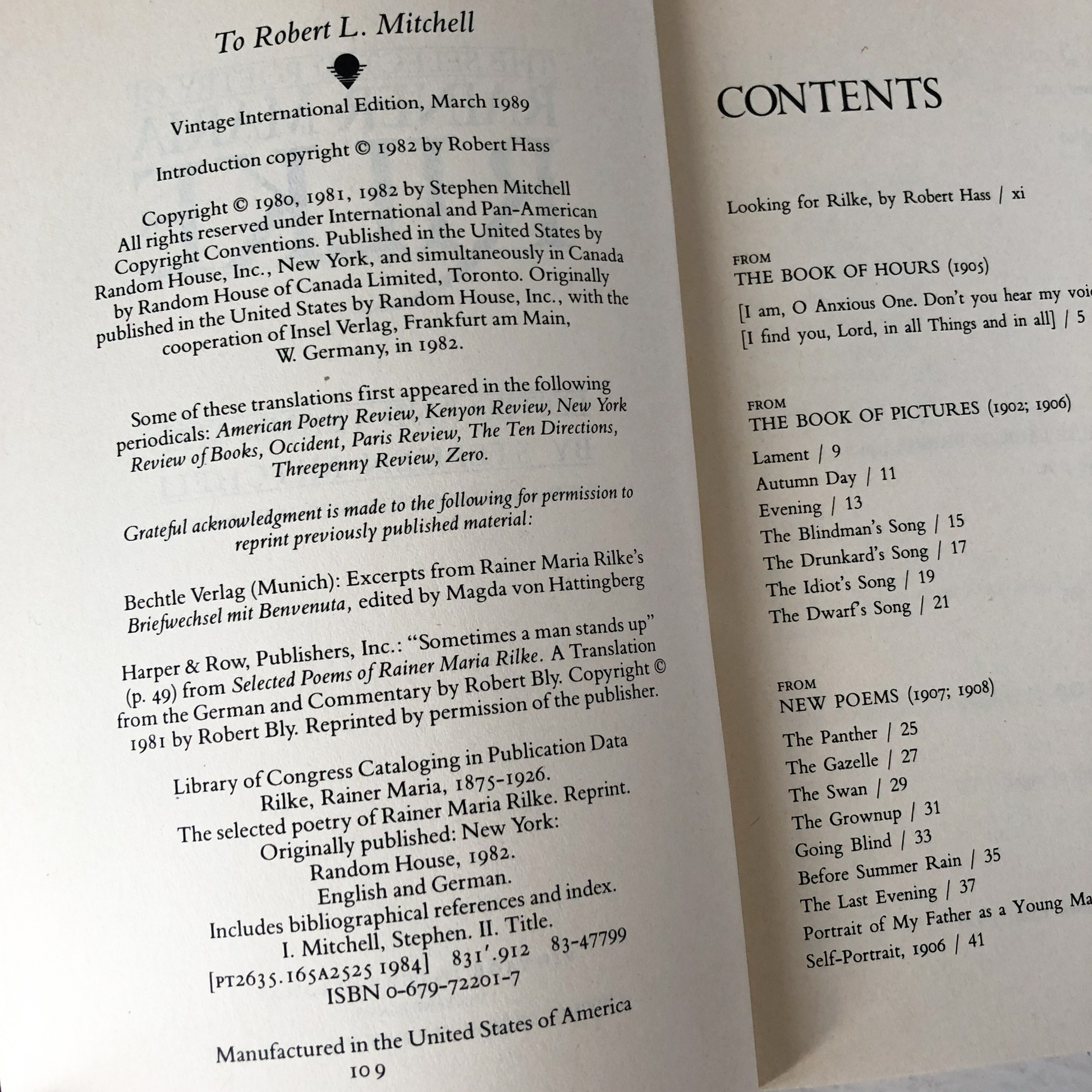 The Selected Poetry of Rainer Maria Rilke [1989 PAPERBACK] - Bookshop Apocalypse