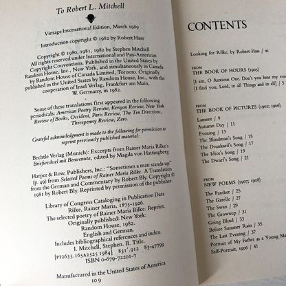 The Selected Poetry of Rainer Maria Rilke [1989 PAPERBACK] - Bookshop Apocalypse
