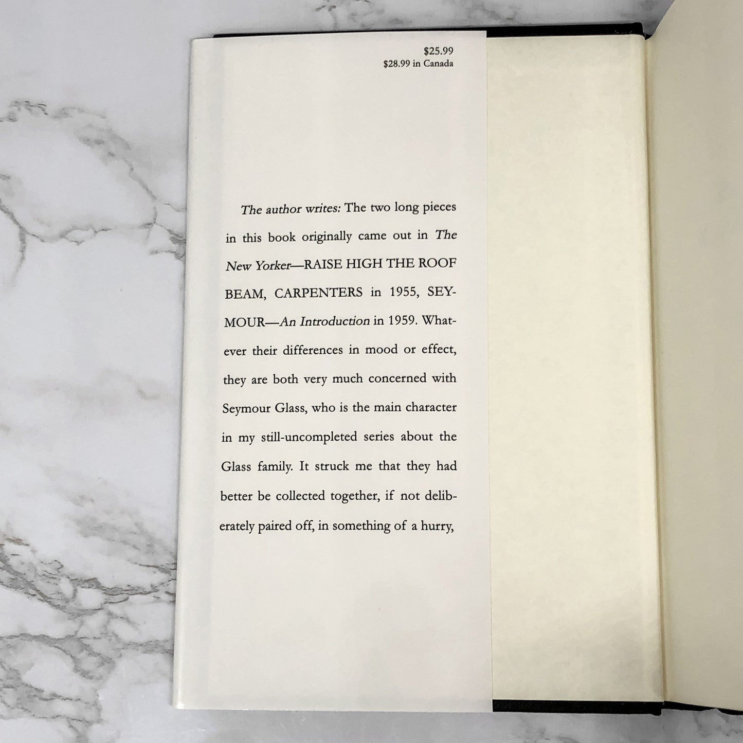 Raise High the Roof Beam, Carpenters & Seymour: An Introduction by J.D. Salinger [HARDCOVER RE-PRINT] 2010 • Little Brown