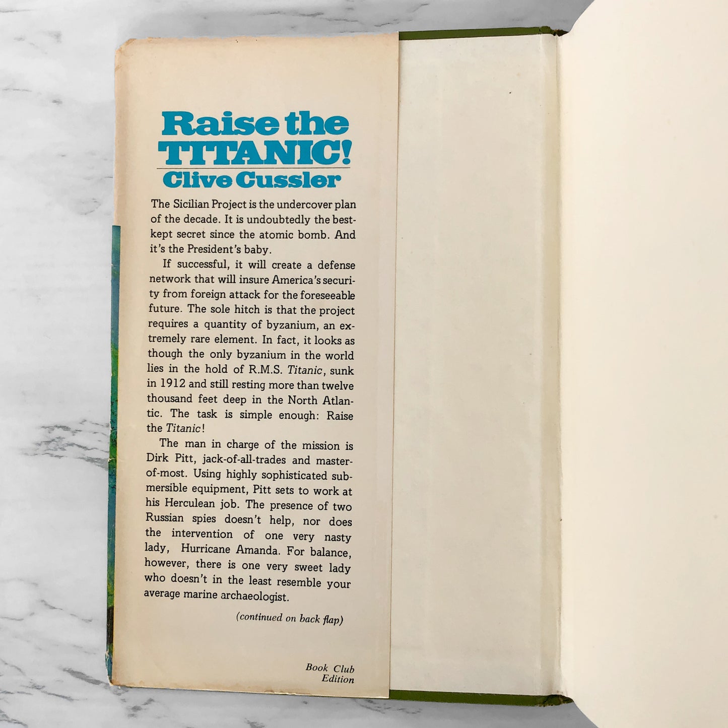 Raise the Titanic! by Clive Cussler [FIRST BOOK CLUB EDITION / 1976]