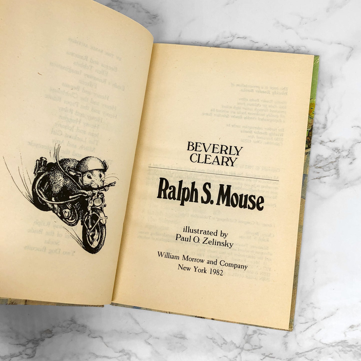 Ralph S. Mouse by Beverly Cleary [1982 HARDCOVER] BCE • William Morrow
