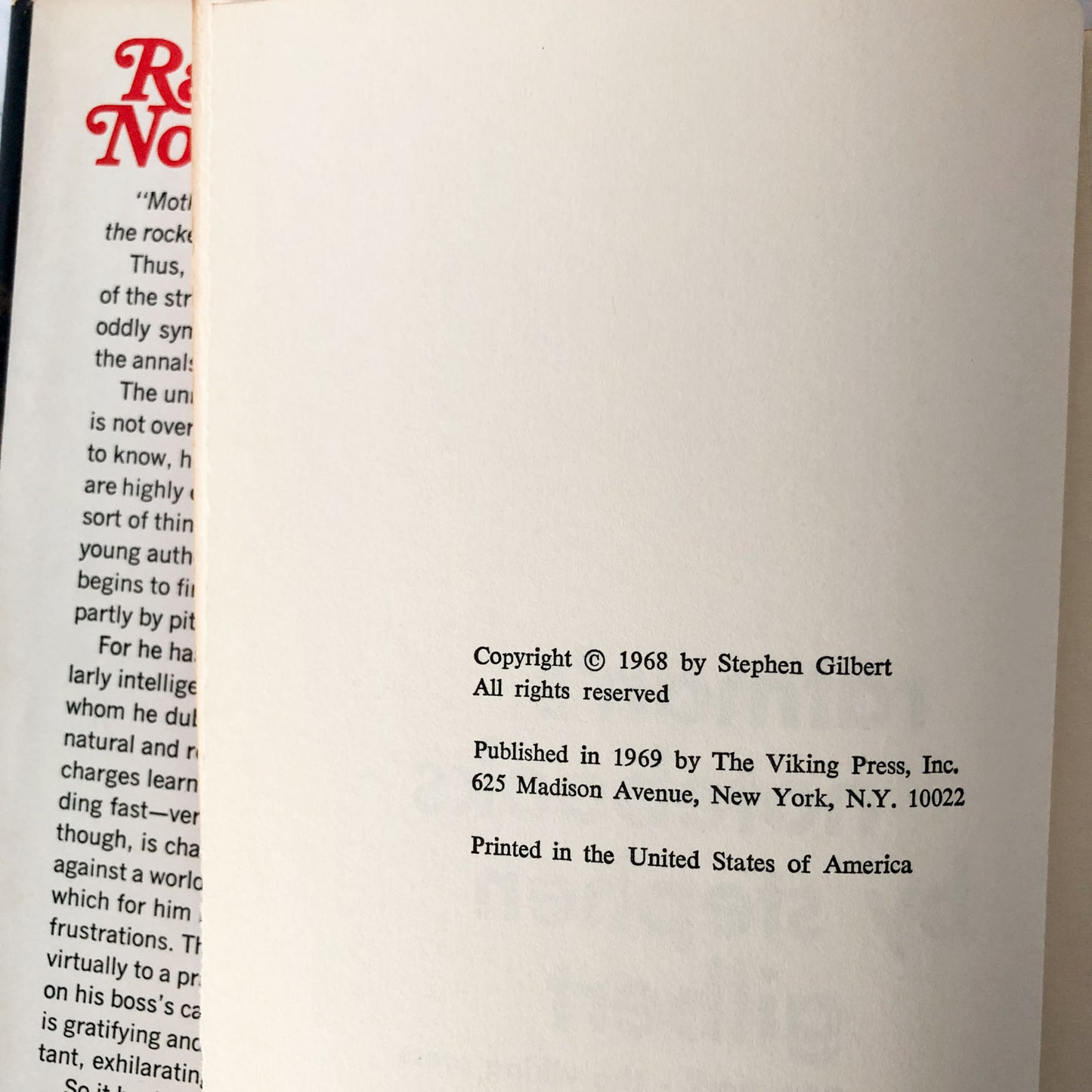 Ratman's Notebooks [aka Willard] by Stephen Gilbert [FIRST BOOK CLUB EDITION / 1969]