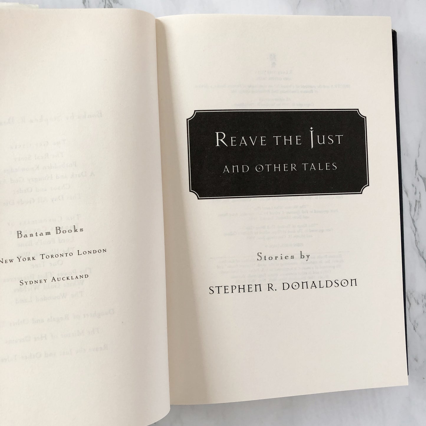 Reave the Just and Other Tales by Stephen R. Donaldson [FIRST BOOK CLUB EDITION / 1999]