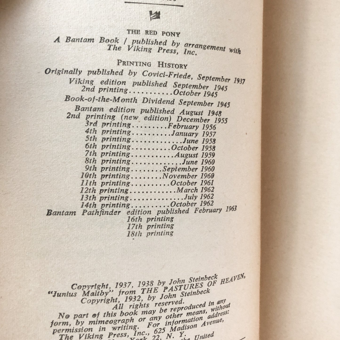 The Red Pony by John Steinbeck [1963 PAPERBACK] - Bookshop Apocalypse
