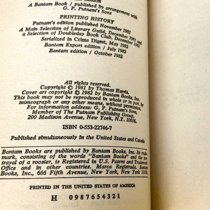 Red Dragon by Thomas Harris [FIRST PAPERBACK PRINTING] 1982 • Red Variant • Bantam