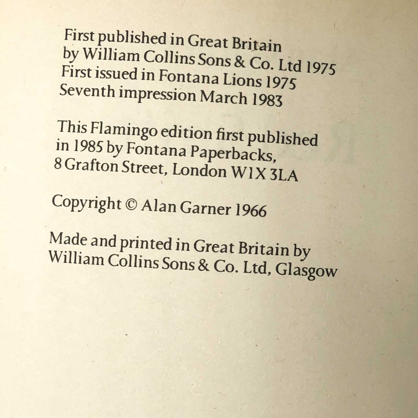 Red Shift by Alan Garner [U.K. TRADE PAPERBACK] 1985 Flamingo