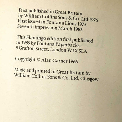 Red Shift by Alan Garner [U.K. TRADE PAPERBACK] 1985 Flamingo