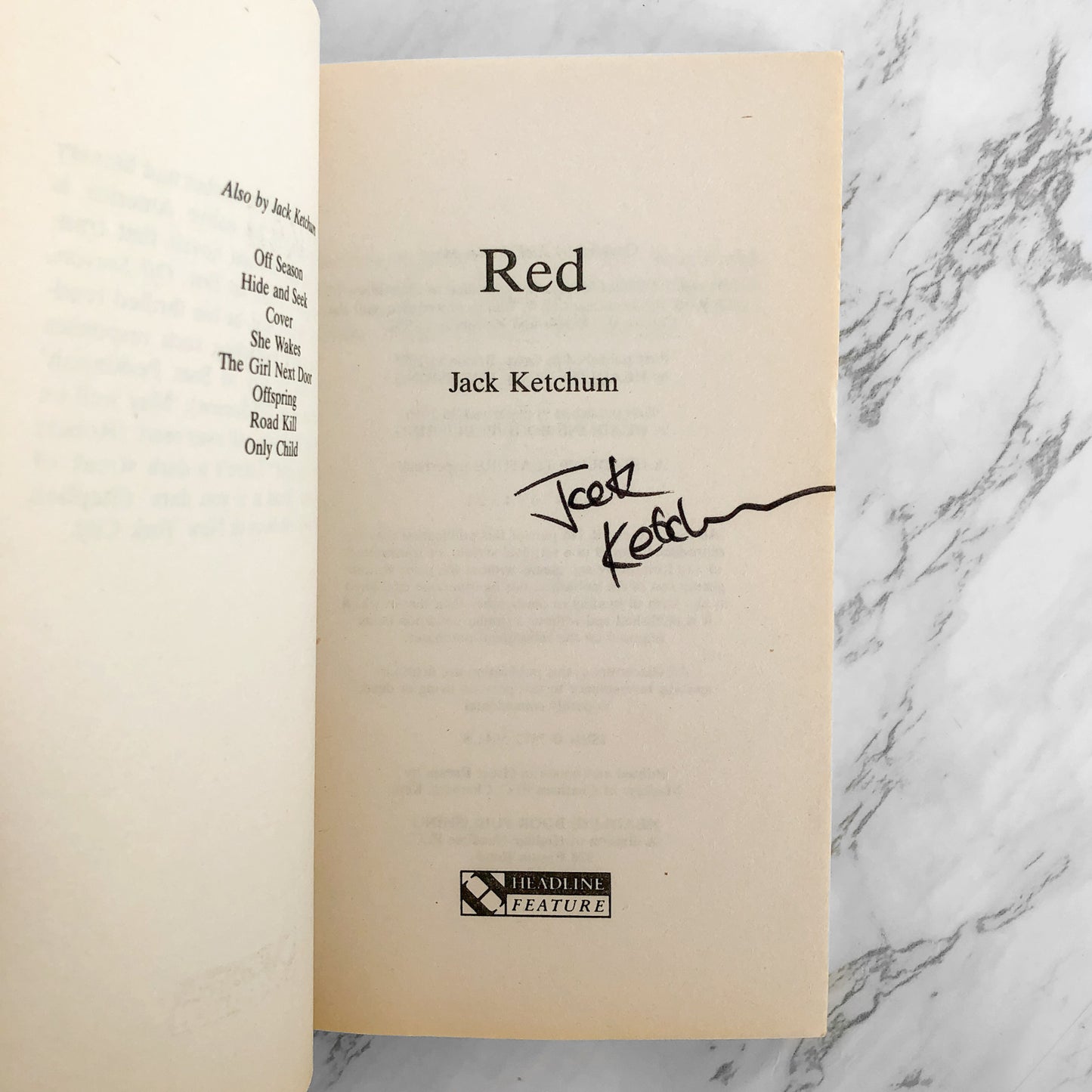 Red by Jack Ketchum SIGNED! [FIRST EDITION U.K. PAPERBACK / 1995]