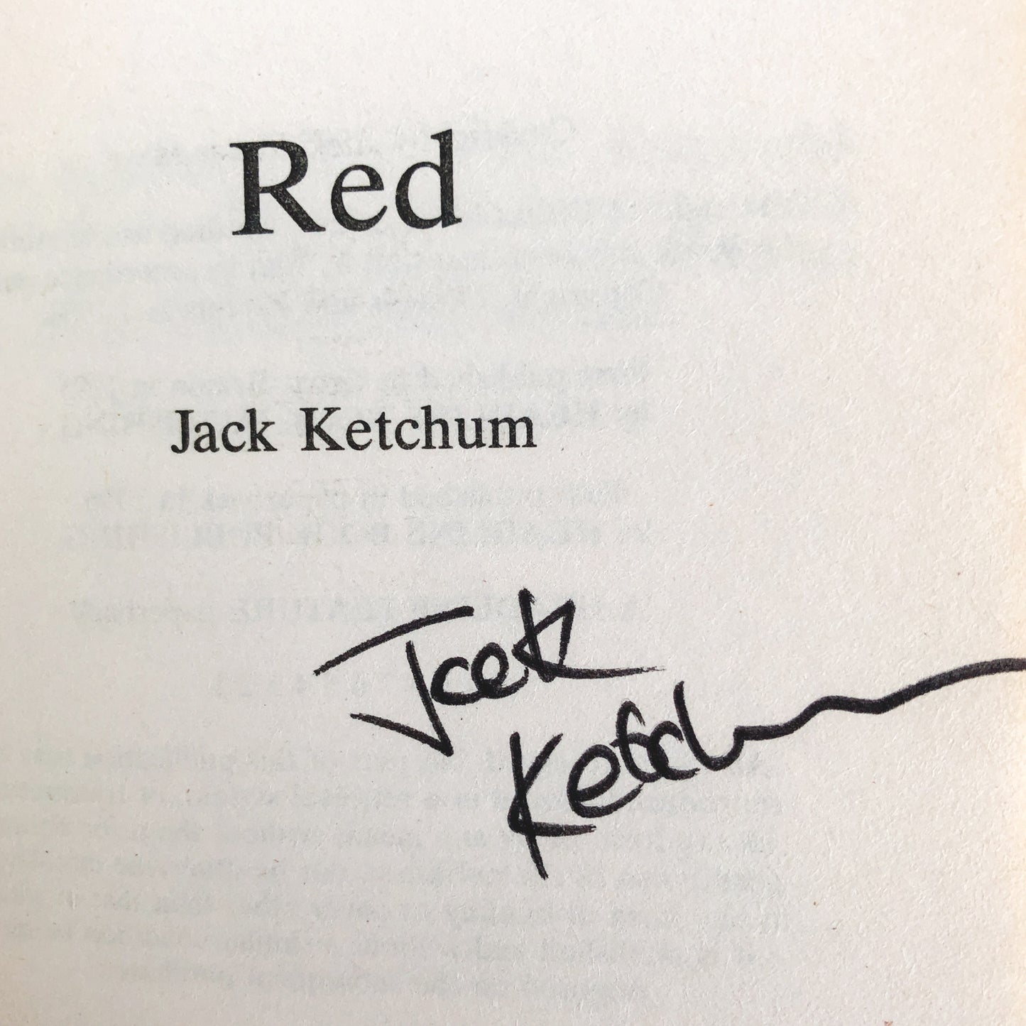 Red by Jack Ketchum SIGNED! [FIRST EDITION U.K. PAPERBACK / 1995]