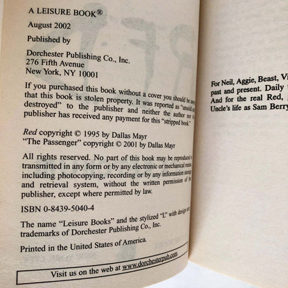 Red by Jack Ketchum [2002 PAPERBACK] • Leisure Horror