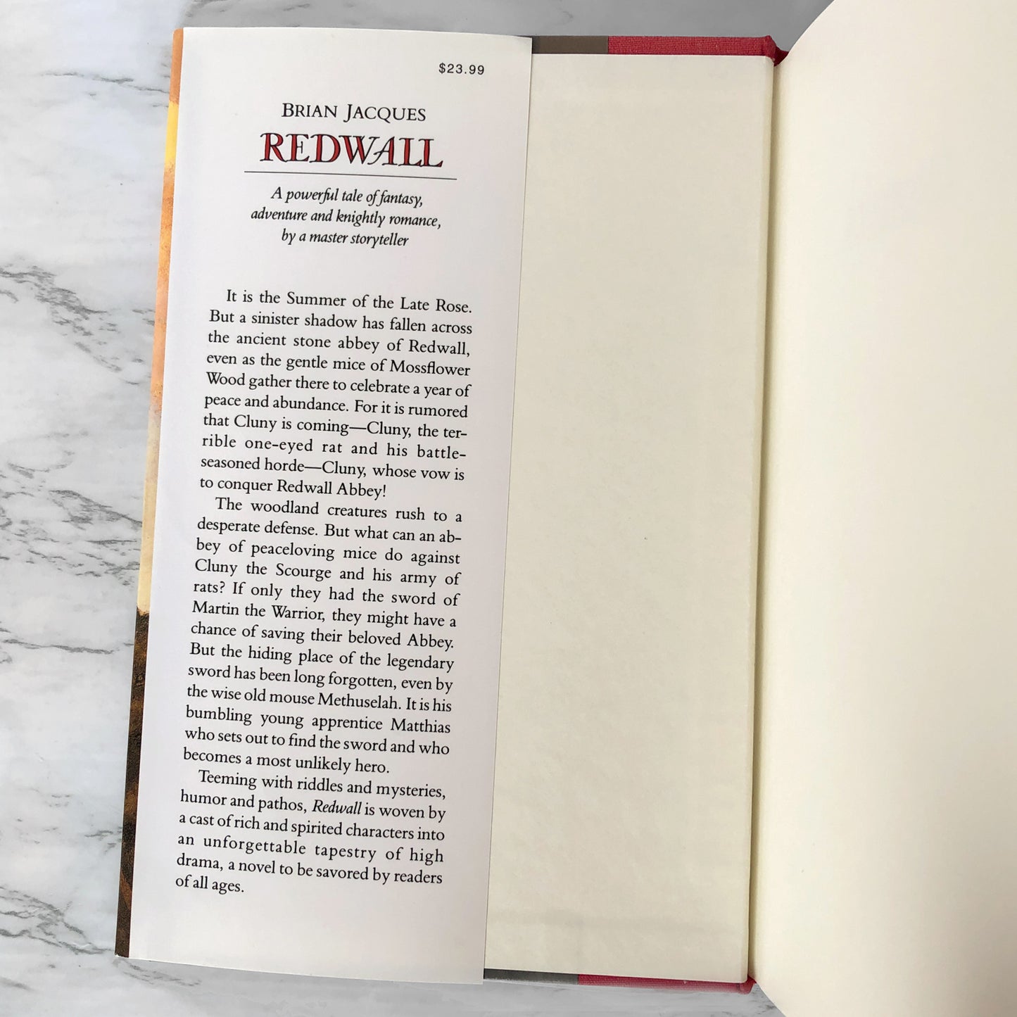 Redwall by Brian Jacques [FIRST EDITION / 1986]