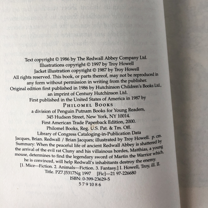 Redwall by Brian Jacques [ILLUSTRATED EDITION] - Bookshop Apocalypse