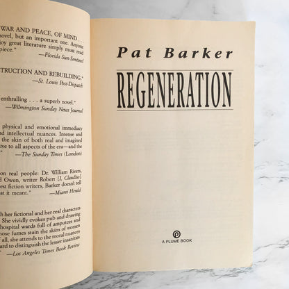 Regeneration by Pat Barker [FIRST U.S. PAPERBACK EDITION / 1993]