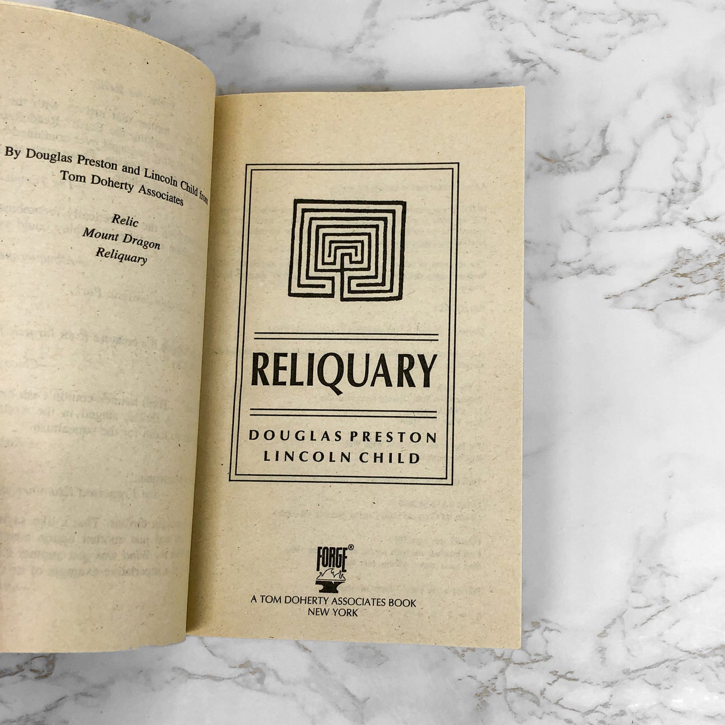 Reliquary by Douglas Preston & Lincoln Child [FIRST PAPERBACK PRINTING] 1998