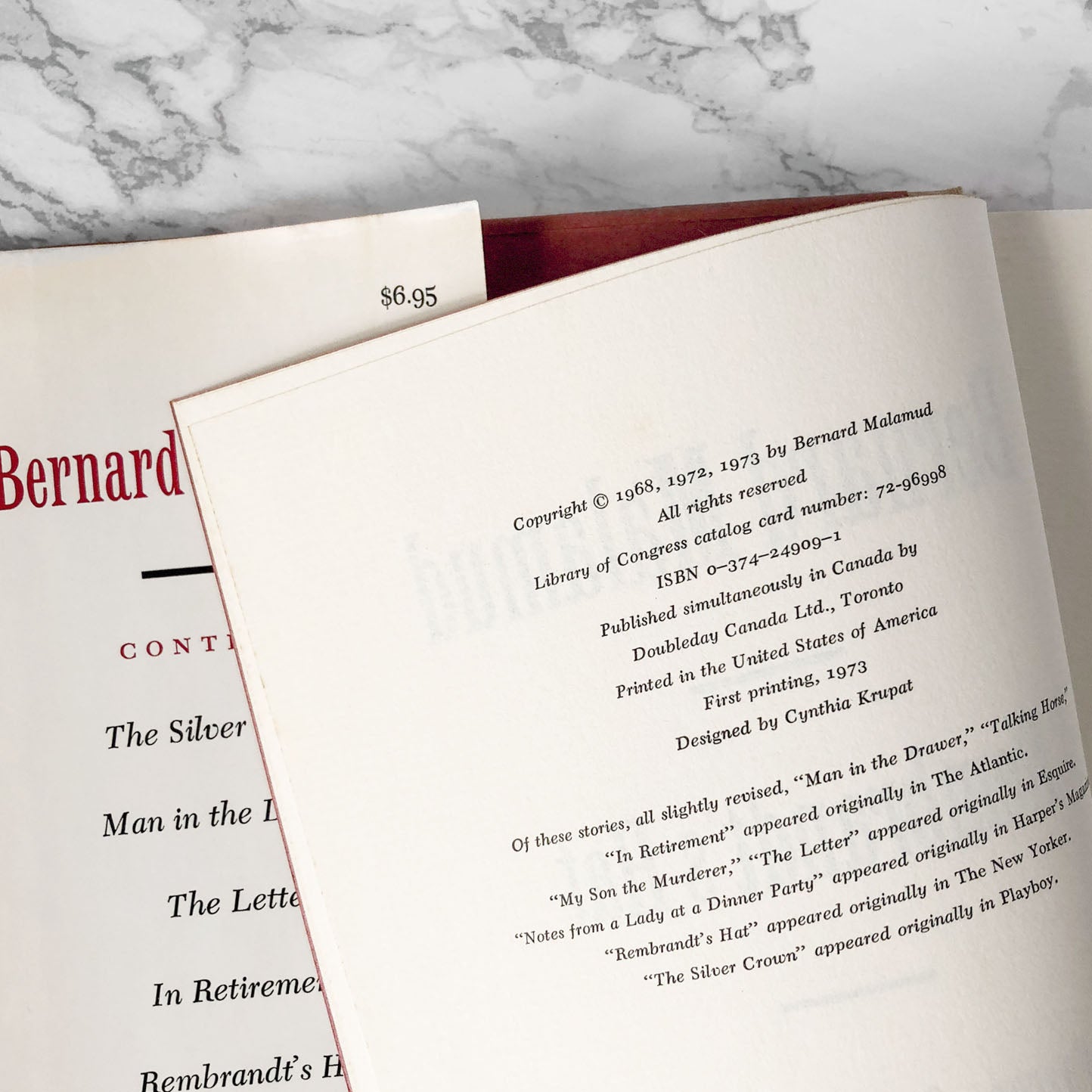 Rembrandt's Hat by Bernard Malamud [FIRST EDITION / FIRST PRINTING] 1973