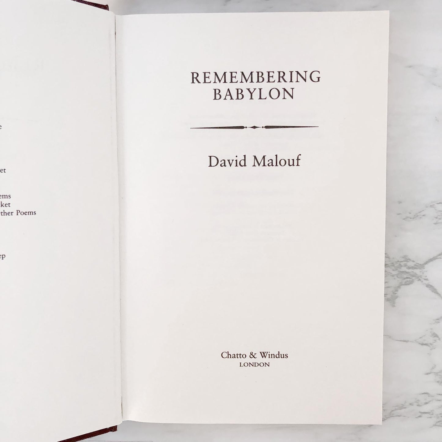 Remembering Babylon by David Malouf [U.K. FIRST EDITION] 1993