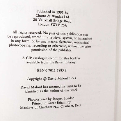Remembering Babylon by David Malouf [U.K. FIRST EDITION] 1993