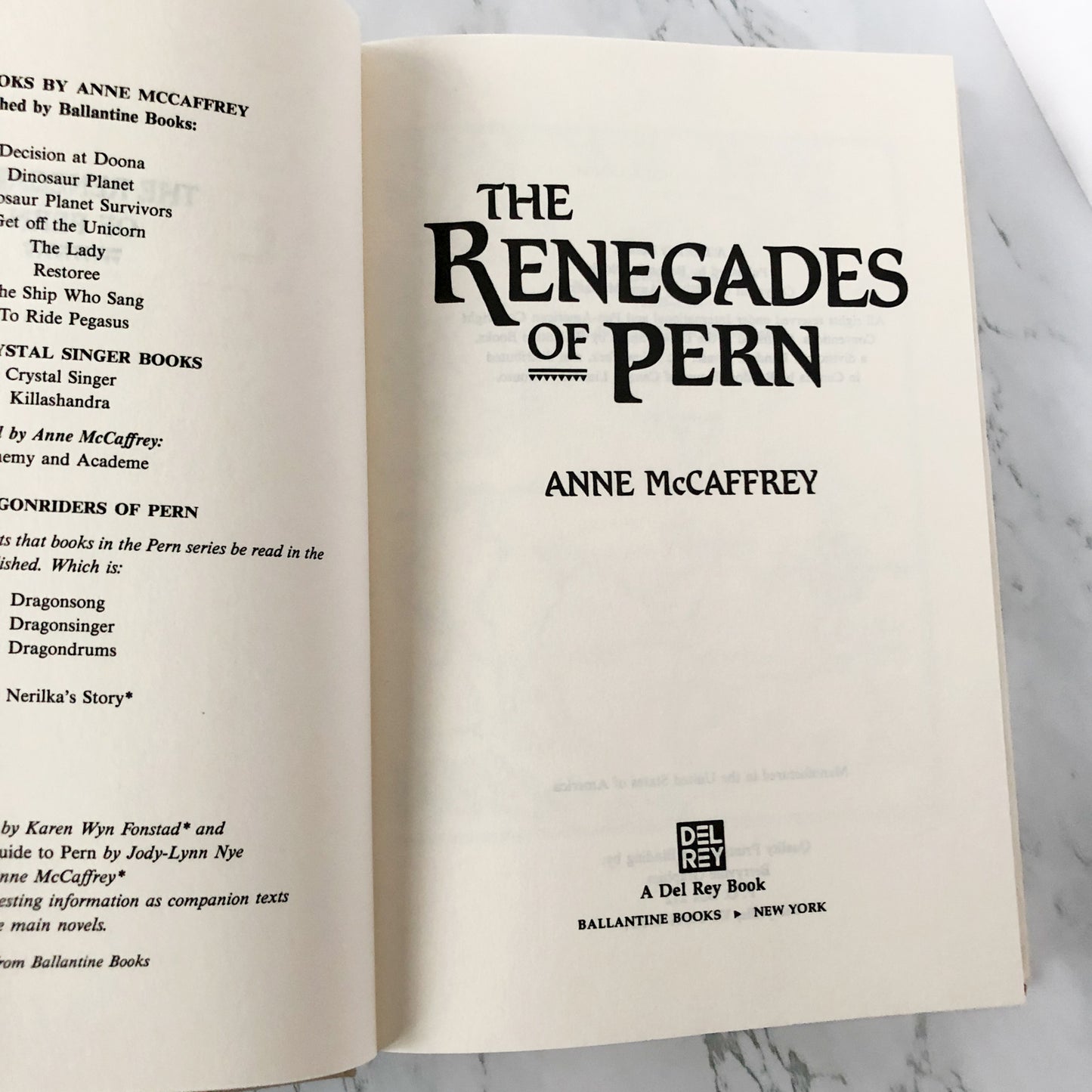Renegades of Pern by Anne Mccaffrey [1989 HARDCOVER] BCE • Del-Rey • Pern #10