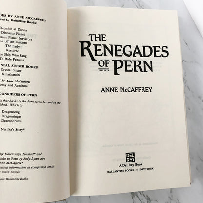Renegades of Pern by Anne Mccaffrey [1989 HARDCOVER] BCE • Del-Rey • Pern #10