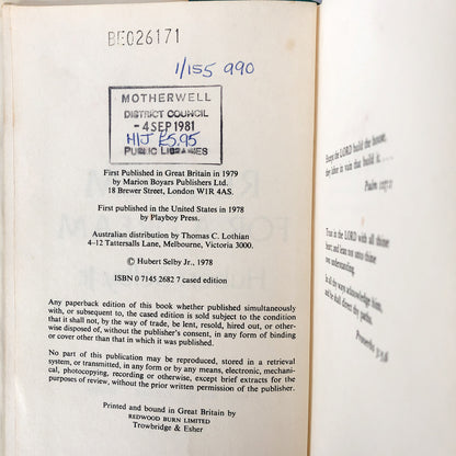 Requiem For a Dream by Hubert Selby Jr. [U.K. FIRST EDITION / 1979] Marion Boyars