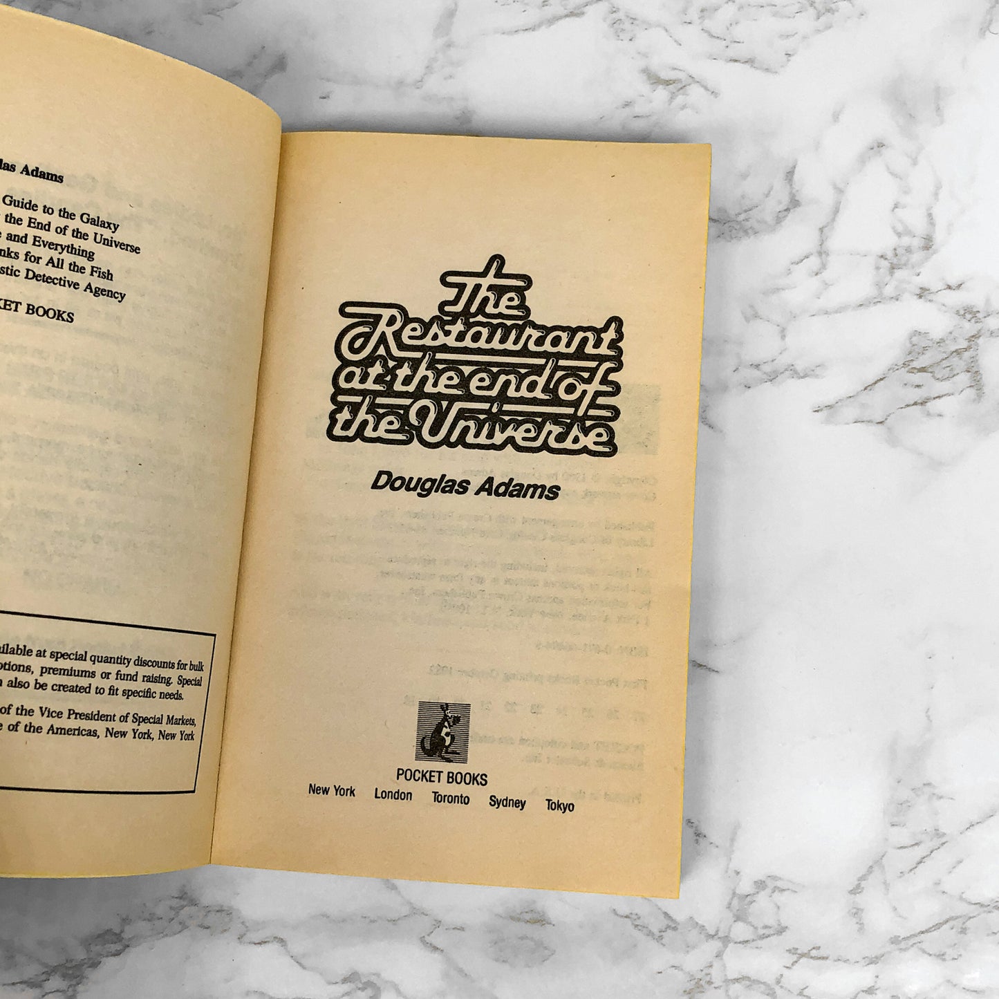 The Restaurant at the End of the Universe by Douglas Adams [FIRST PAPERBACK EDITION] 1982