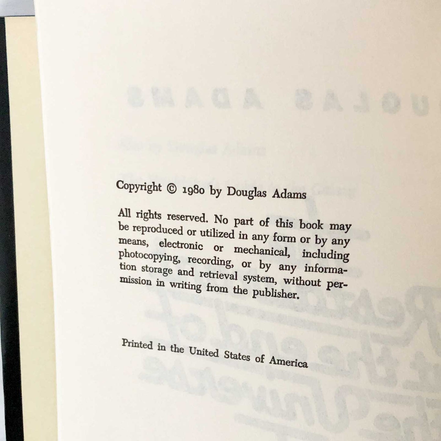 The Restaurant at the End of the Universe by Douglas Adams [1980 HARDCOVER]