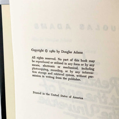 The Restaurant at the End of the Universe by Douglas Adams [1980 HARDCOVER]