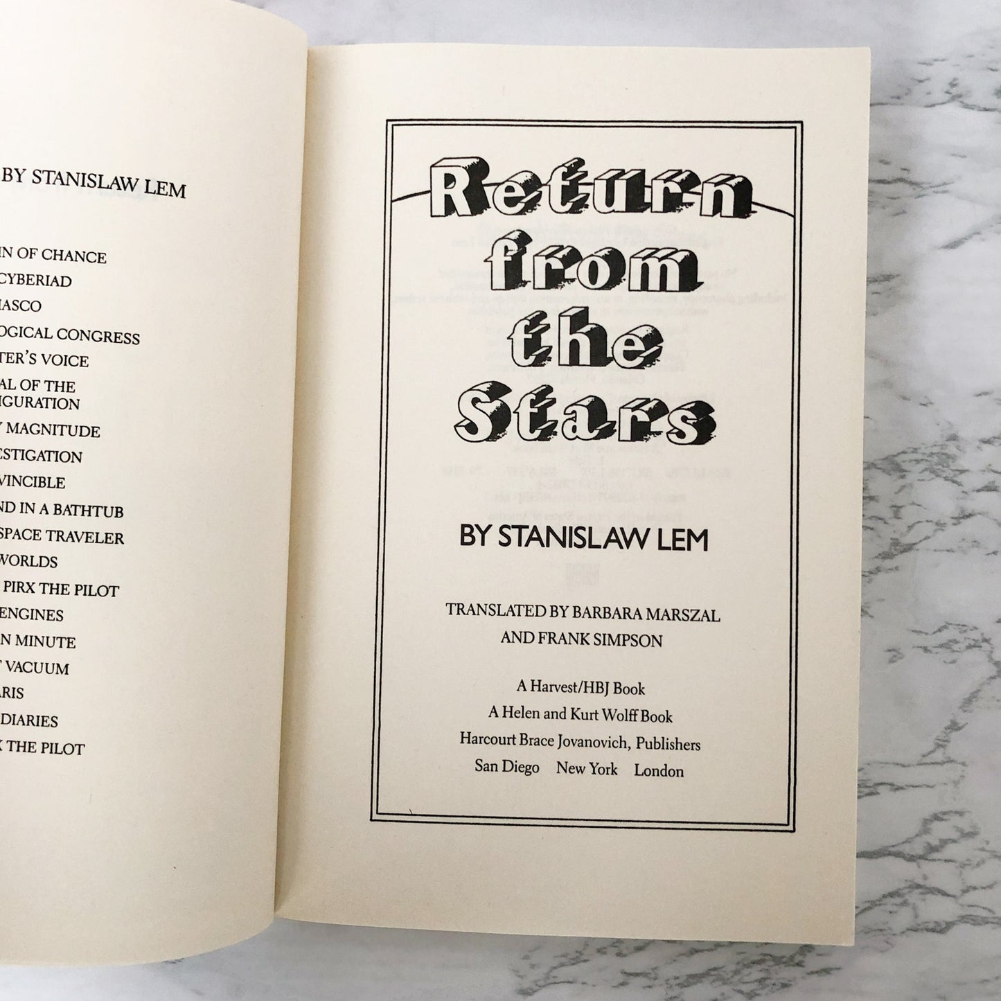 Return From the Stars by Stanisław Lem [TRADE PAPERBACK] 1989