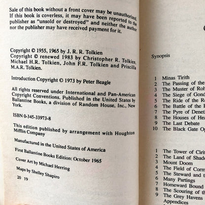 The Return of the King by J.R.R. Tolkien [1983 PAPERBACK] Lord of the Rings #3