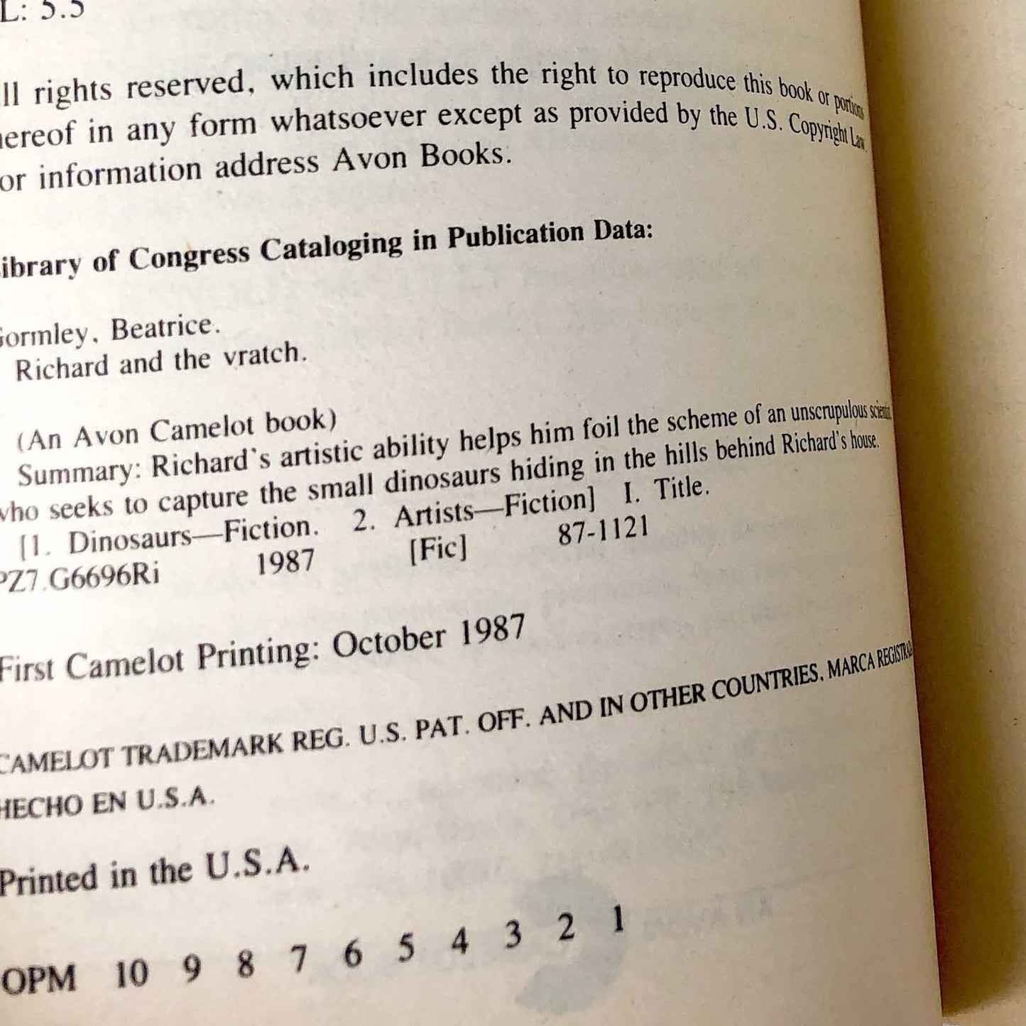 Richard and the Vratch by Beatrice Gormley [TRADE PAPERBACK] 1987