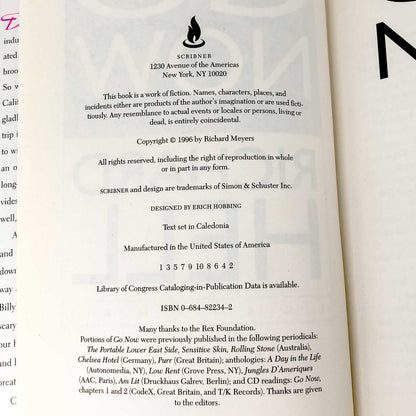 Go Now by Richard Hell [FIRST EDITION / FIRST PRINTING] 1996