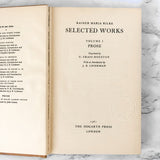 Selected Works Vol. 1: Prose by Rainer Maria Rilke [UK FIRST EDITION / 1961] - Bookshop Apocalypse