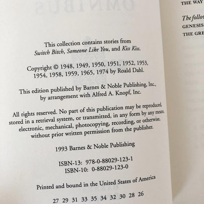 The Roald Dahl Omnibus: Perfect Bedtime Stories for Sleepless Nights [1993 HARDCOVER]