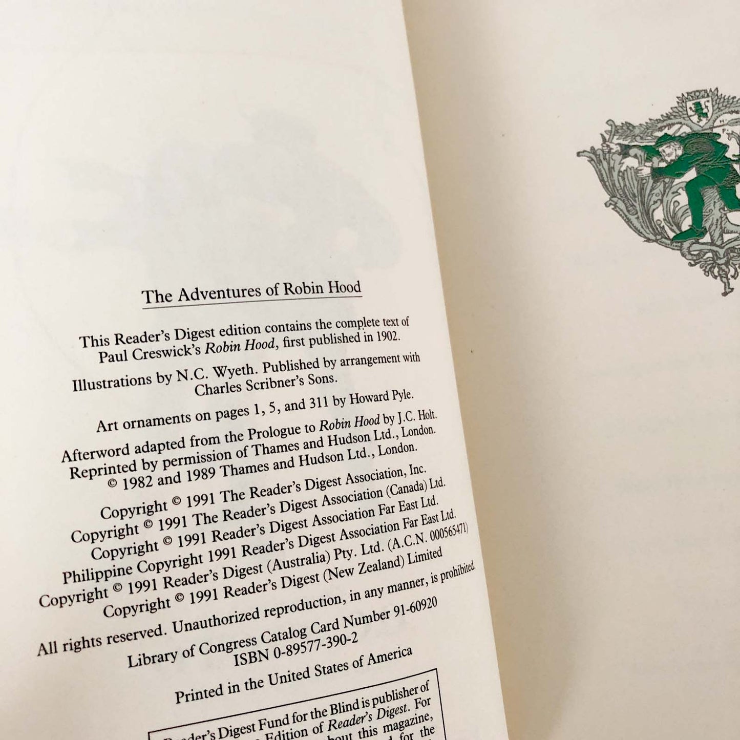 The Adventures of Robin Hood retold by Paul Creswick [ILLUSTRATED HARDCOVER / 1991]