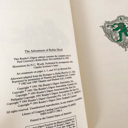 The Adventures of Robin Hood retold by Paul Creswick [ILLUSTRATED HARDCOVER / 1991]