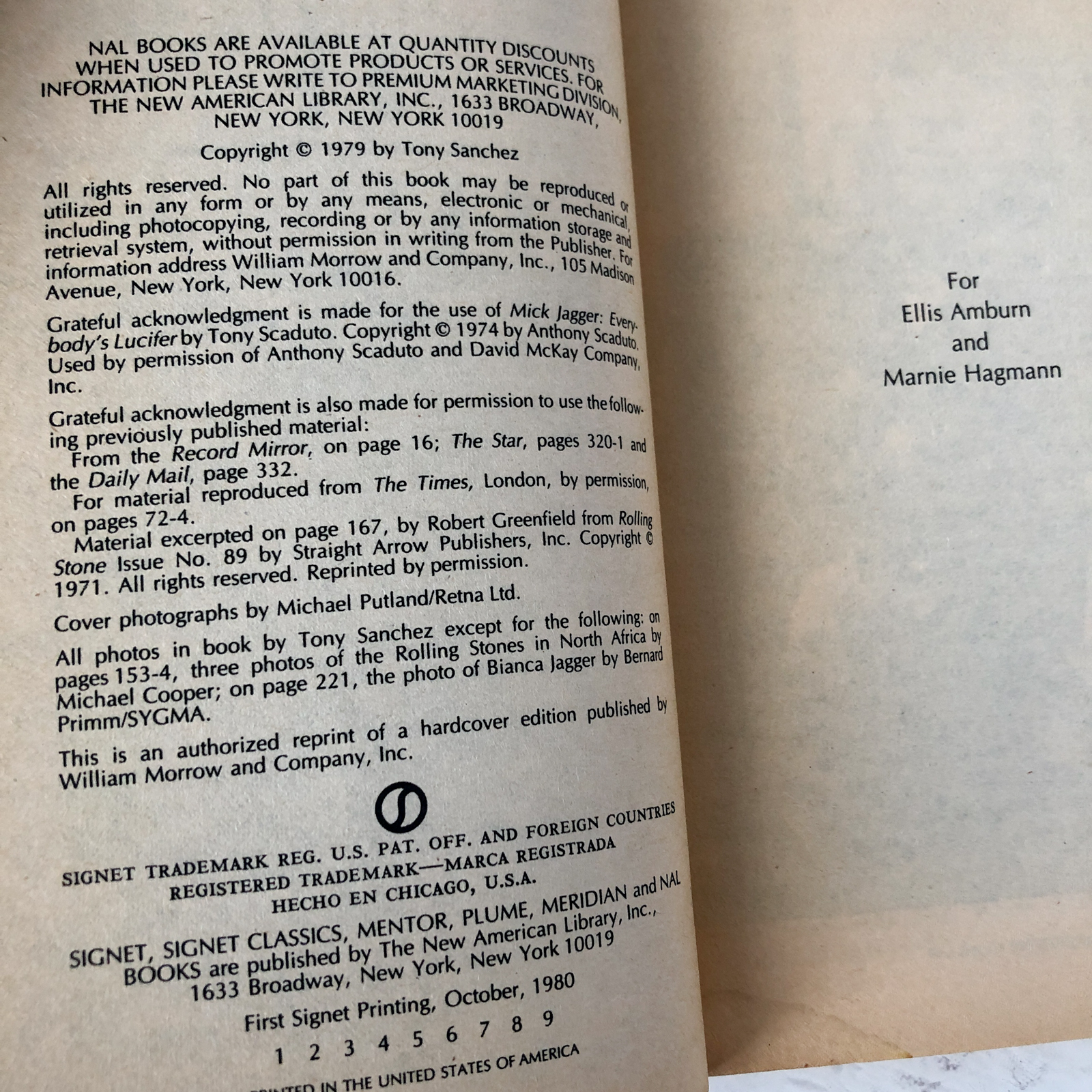 Up and Down With The Rolling Stones by Tony Sanchez [1980 PAPERBACK] - Bookshop Apocalypse