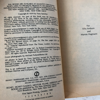 Up and Down With The Rolling Stones by Tony Sanchez [1980 PAPERBACK] - Bookshop Apocalypse