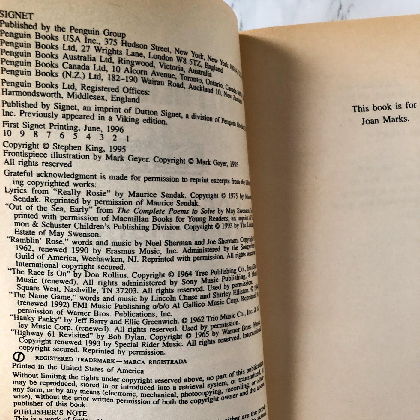 Rose Madder by Stephen King [FIRST PAPERBACK PRINTING]