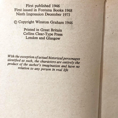 Ross Poldark by Winston Graham  [U.K. PAPERBACK] 1975 • Fonatana Books • Poldark #1
