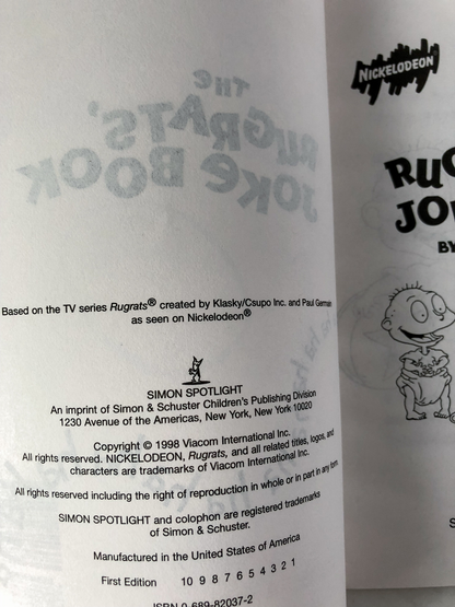 The Rugrats Joke Book by David Lewman [1998 PAPERBACK] - Bookshop Apocalypse