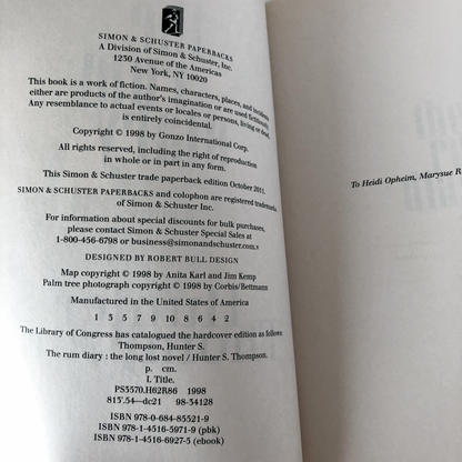 The Rum Diary by Hunter S. Thompson [2011 TRADE PAPERBACK] - Bookshop Apocalypse