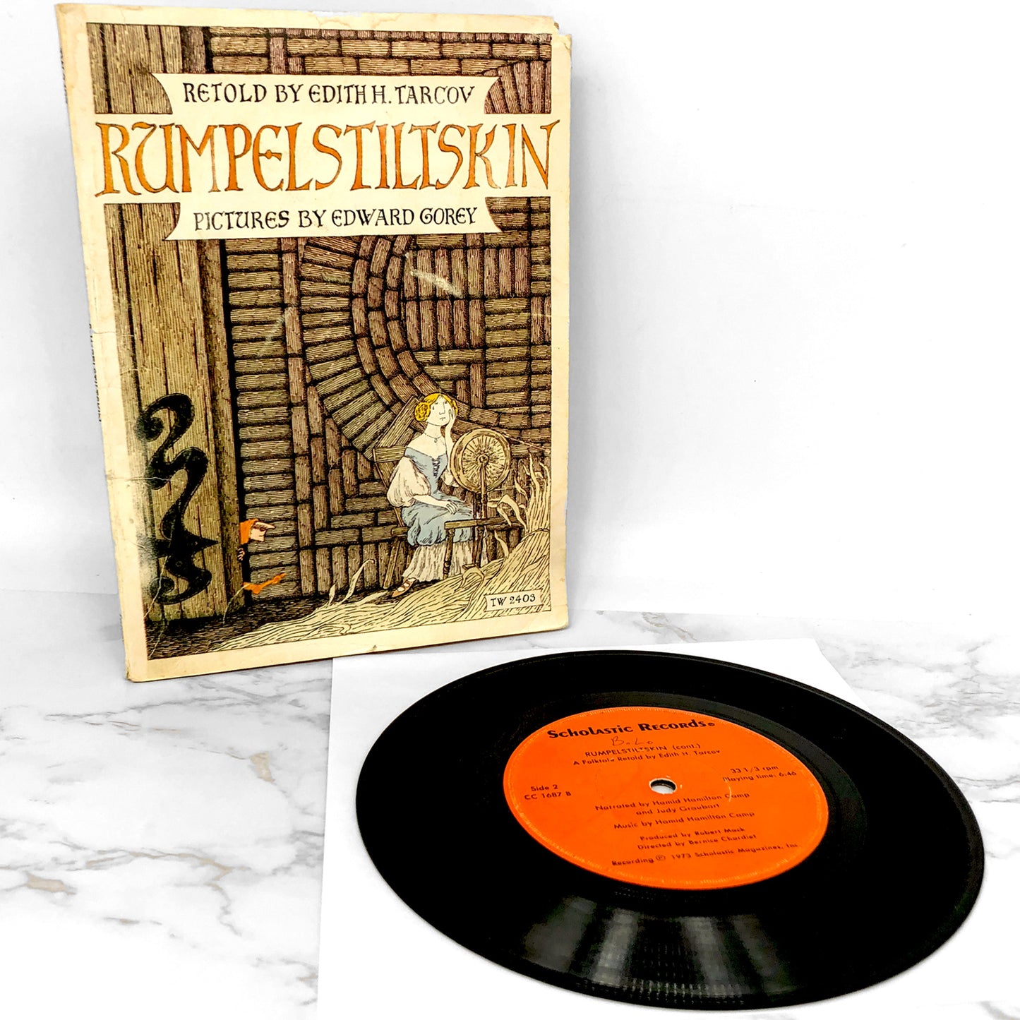 Rumpelstiltskin by Edith H. Tarcov & Edward Gorey [1973 READ-ALONG BOOK & 7"]