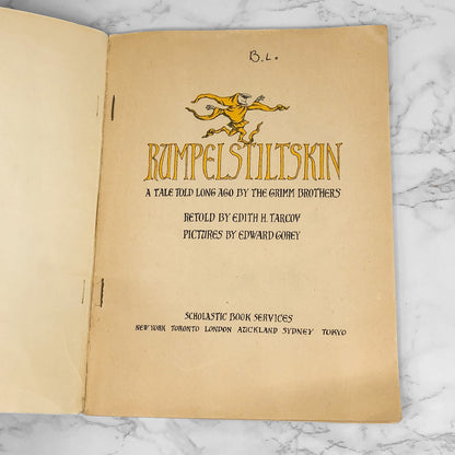 Rumpelstiltskin by Edith H. Tarcov & Edward Gorey [1973 READ-ALONG BOOK & 7"]