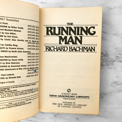The Running Man by Richard Bachman aka Stephen King [FIRST EDITION] 1982